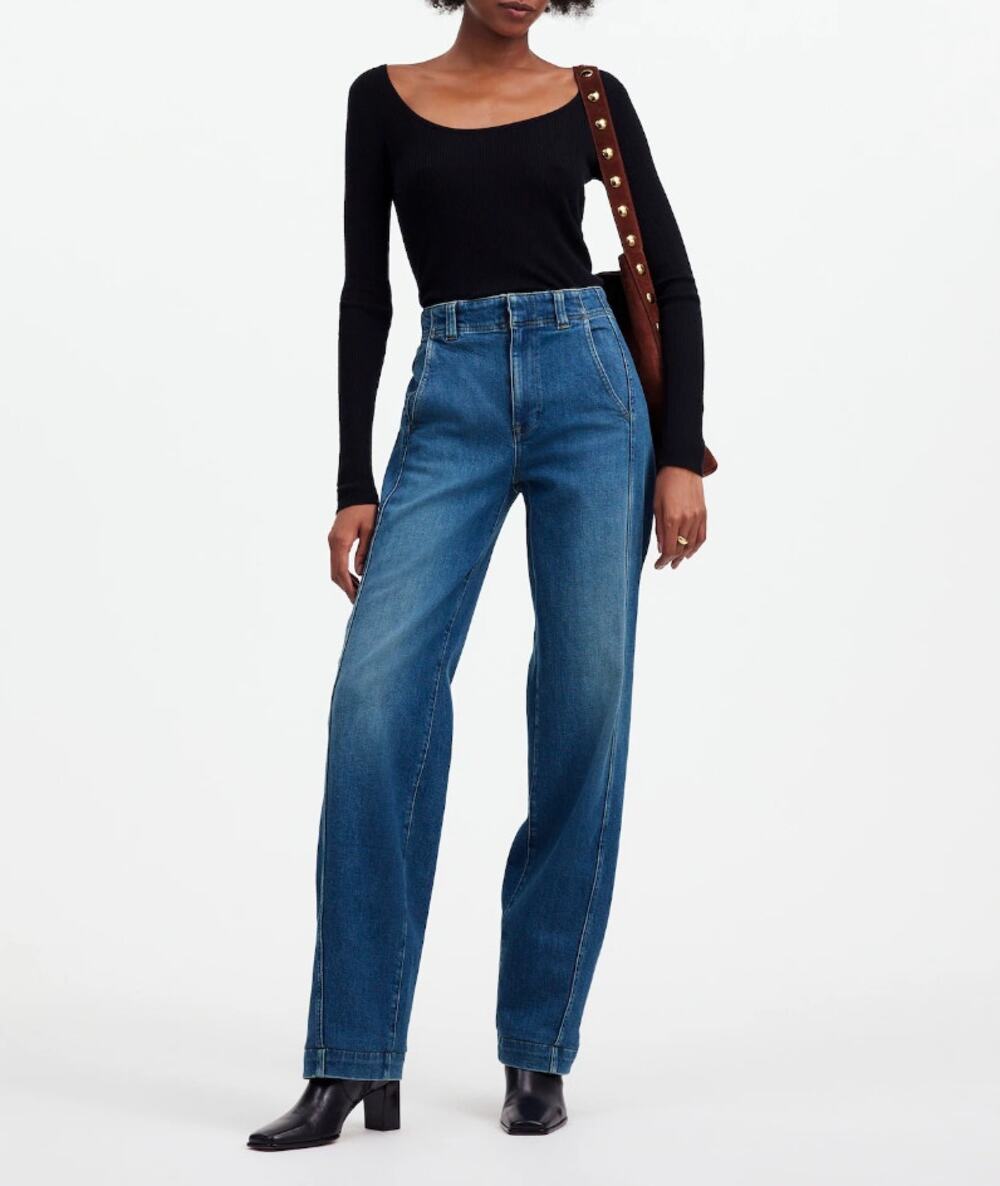 Madewell Tapered Denim Trousers Jean Calvert Blue High Rise Comfort US 30 NWT